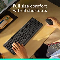 Ensemble clavier et souris optique sans fil silencieux MK295 de Logitech - Graphite