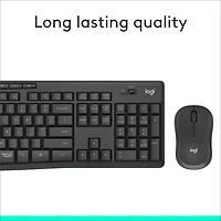 Ensemble clavier et souris optique sans fil silencieux MK295 de Logitech - Graphite