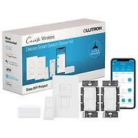 2 interrupteurs intelligents Caseta/pont intelligent/télécommande Pico de Lutron (P-BDG-PKG2WS-WHC)
