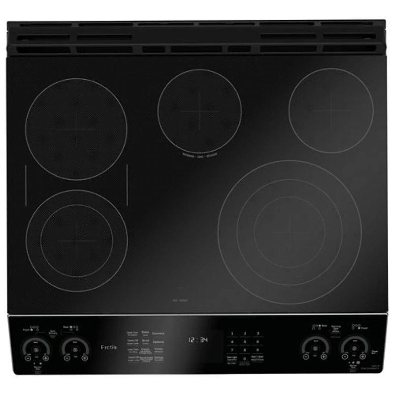 Cuisinière électrique encas. 5 éléments/four double 6,7 pi³ 30 po Profile de GE (PCS980YMFS) - Inox