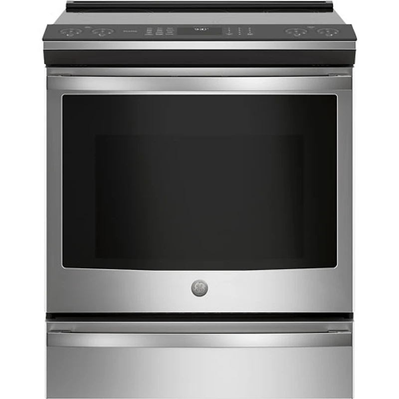 Cuisinière induction enc. 5 éléments/conv. véritable 5,3 pi³ 30 po Profile de GE (PCHS920YMFS)-Inox