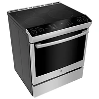 Cuisinière induction enc. 5 éléments/conv. véritable 5,3 pi³ 30 po Profile de GE (PCHS920YMFS)-Inox