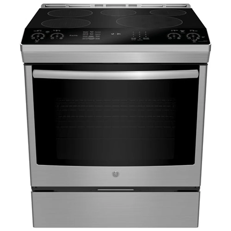 Cuisinière induction enc. 5 éléments/conv. véritable 5,3 pi³ 30 po Profile de GE (PCHS920YMFS)-Inox
