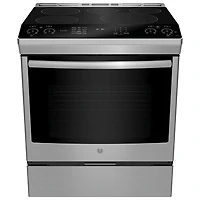 Cuisinière induction enc. 5 éléments/conv. véritable 5,3 pi³ 30 po Profile de GE (PCHS920YMFS)-Inox