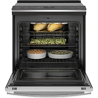 Cuisinière induction enc. 5 éléments/conv. véritable 5,3 pi³ 30 po Profile de GE (PCHS920YMFS)-Inox