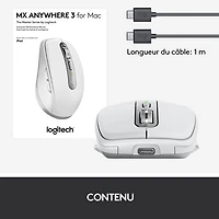 Logitech MX Anywhere 3 Bluetooth Darkfield Mouse for Mac - Pale Grey