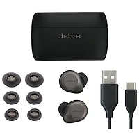 Écouteurs boutons 100 % sans fil à suppression active poussée du bruit Elite 85t de Jabra - Noir titane