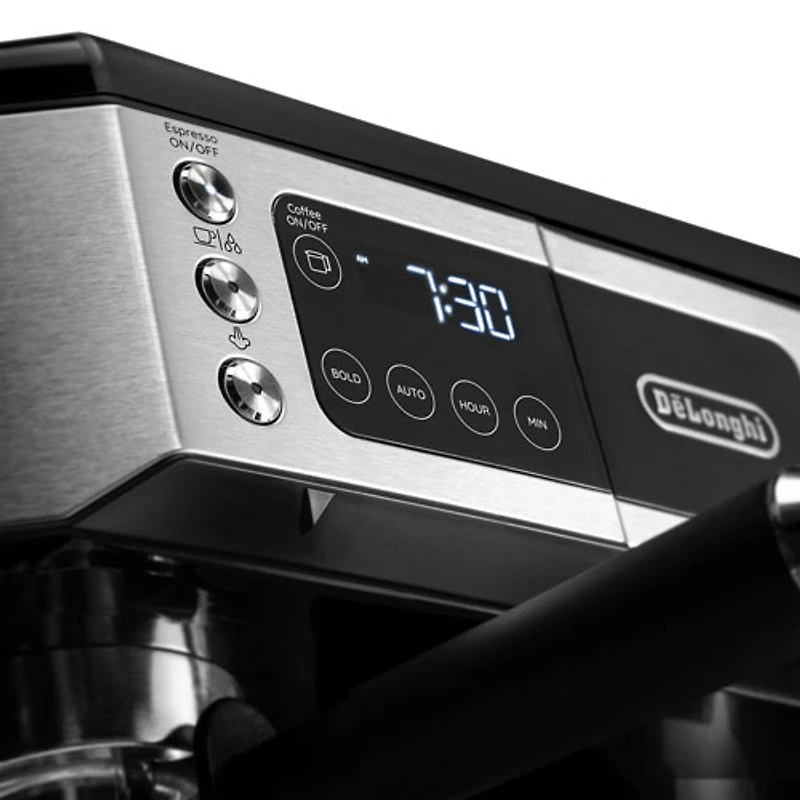 Machine à café et à espresso tout-en-un de De'Longhi - Noir/Acier inoxydable