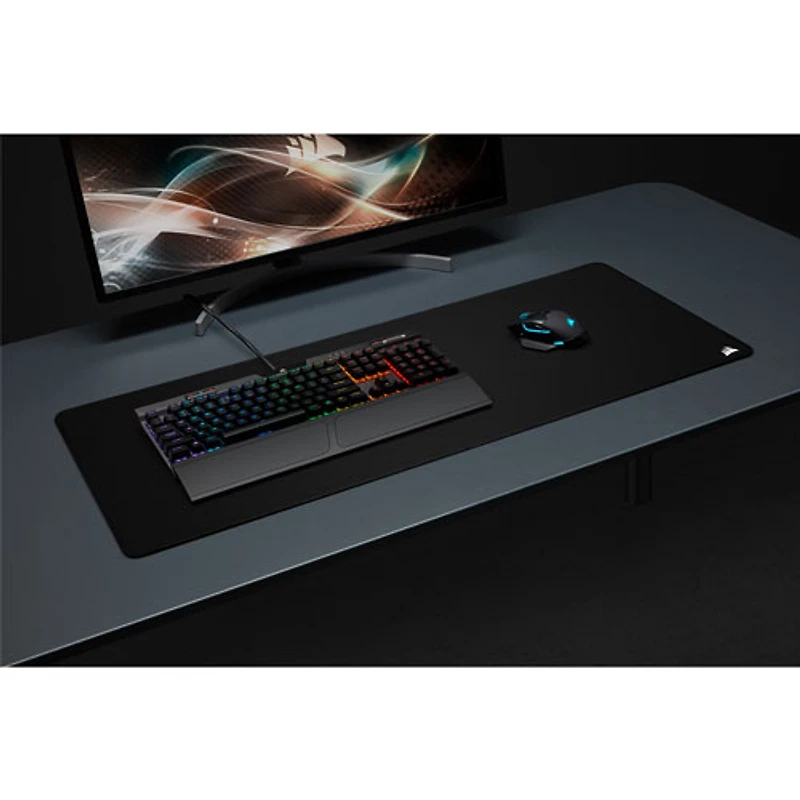 Tapis de souris de jeu en tissu antiéclaboussure MM350 Pro de Corsair - Élargi TG - Noir