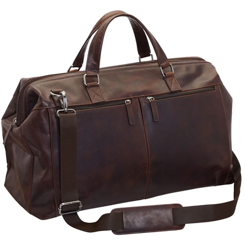 Sac de sport en cuir de buffle de Mancini - Brun