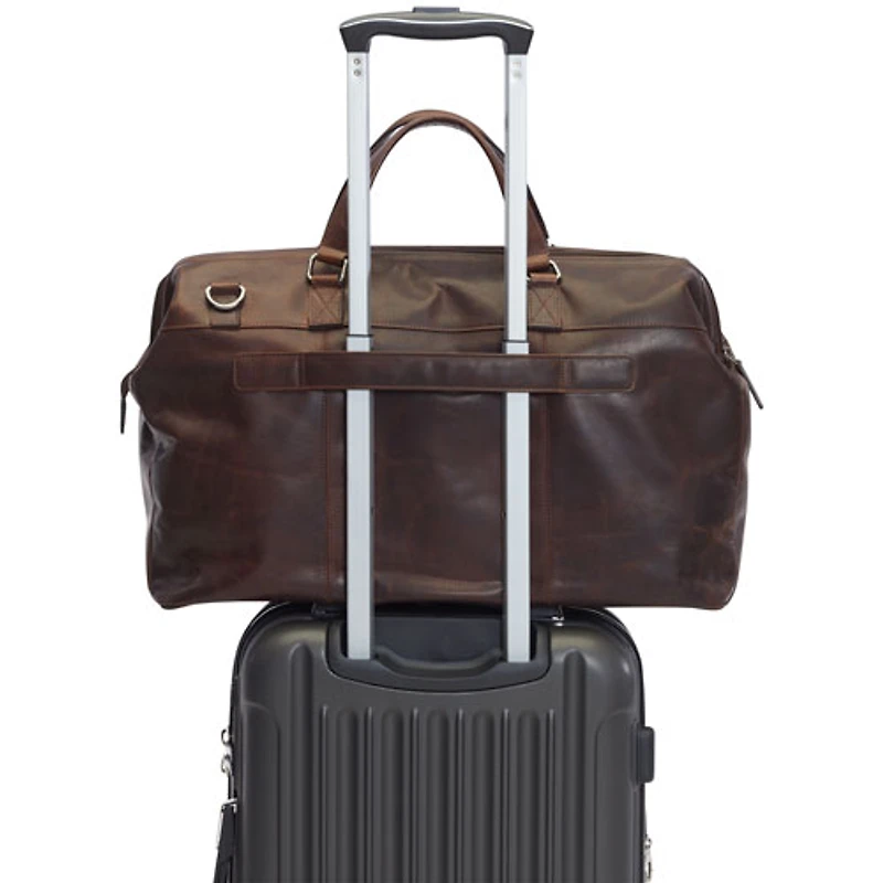 Sac de sport en cuir de buffle de Mancini - Brun
