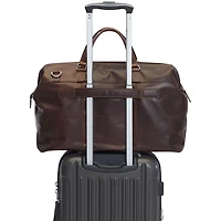 Sac de sport en cuir de buffle de Mancini - Brun