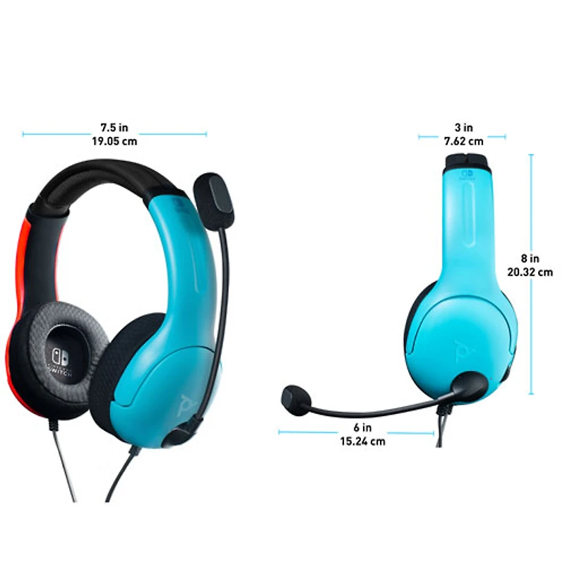 Casque de jeu LVL40 de PDP pour Switch - Bleu/Rouge