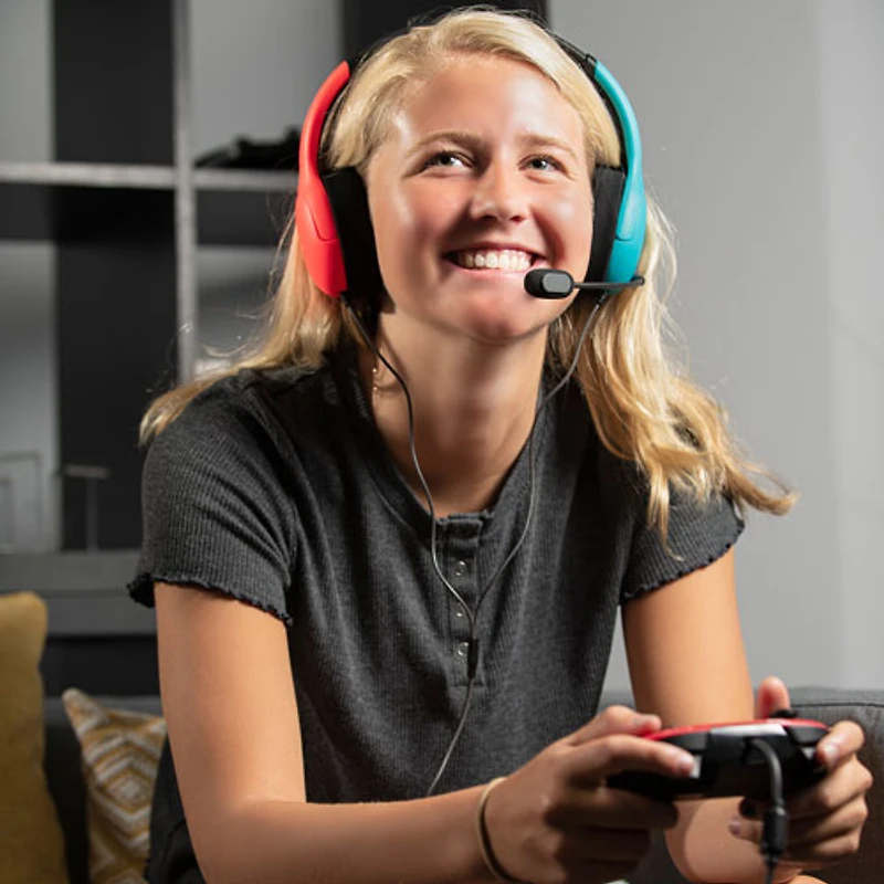 Casque de jeu LVL40 de PDP pour Switch - Bleu/Rouge