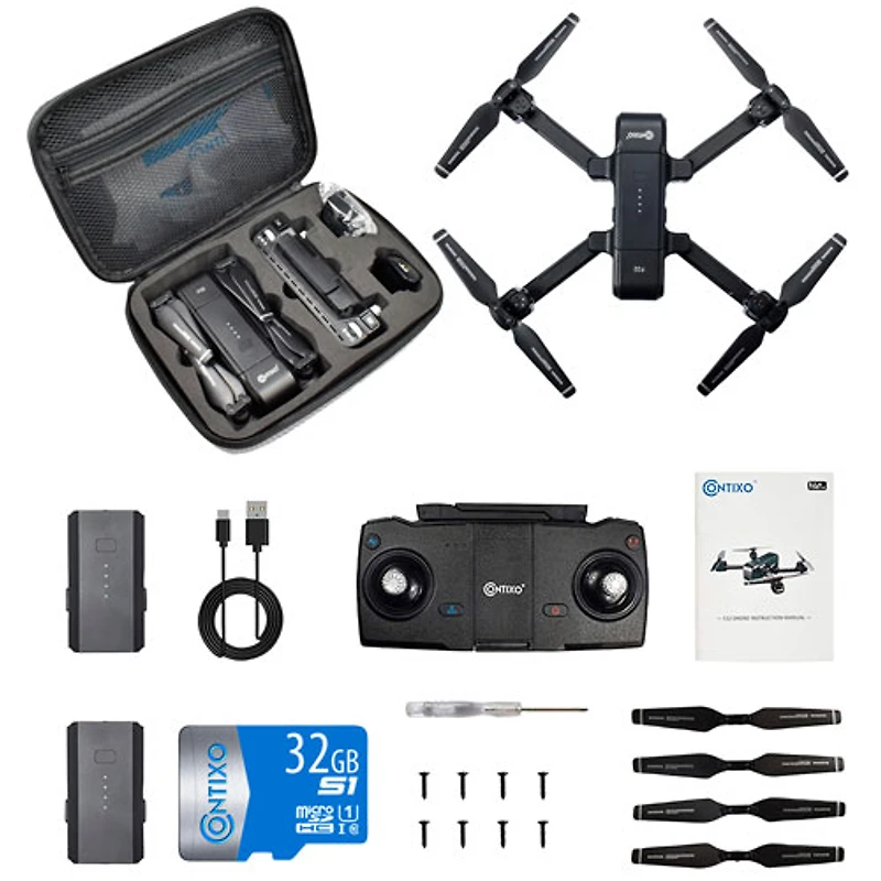 Contixo F22+ Quadcopter Drone with Camera & Controller - Ready-to-Fly - Black - Only at Best Buy