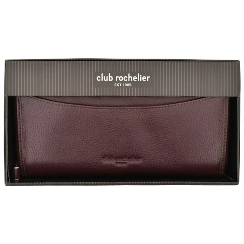 Portefeuille avec fentes pour cartes en cuir véritable de Club Rochelier - Bourgogne