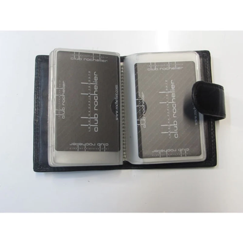 Club Rochelier Genuine Leather Jumbo Card Holder Wallet - Black
