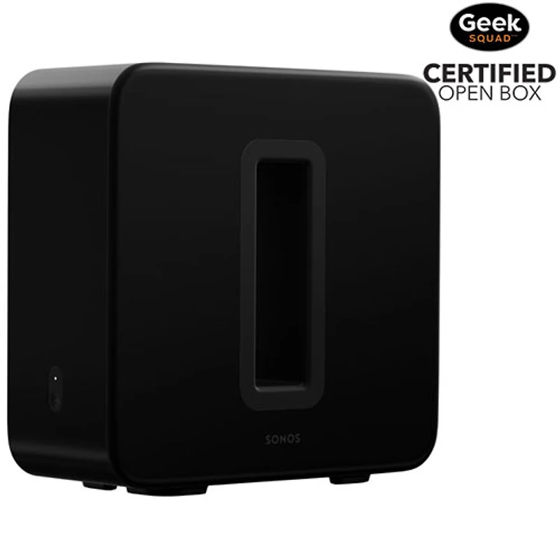 Haut-parleur d'extrêmes graves sans fil Sub (3e génération) de Sonos - Noir - Boîte ouverte