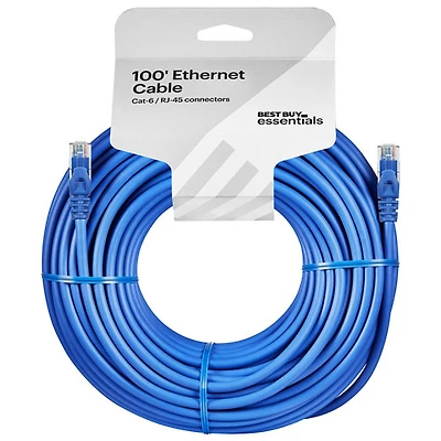 Câble Ethernet CAT6 de 30,5 m (100 pi) de Best Buy Essentials (BE-PEC6ST100-C)