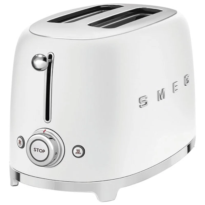 Smeg 50's Style Retro Toaster - 2-Slice - Matte White