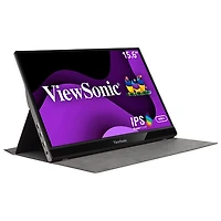 Moniteur DEL IPS HD intégrale 60 Hz GàG 6,5 ms de 15,6 po de ViewSonic (VG1655) - Argenté
