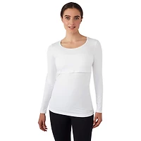Modern Eternity Charlotte long Sleeve Nursing and Maternity Top - X-Large - White