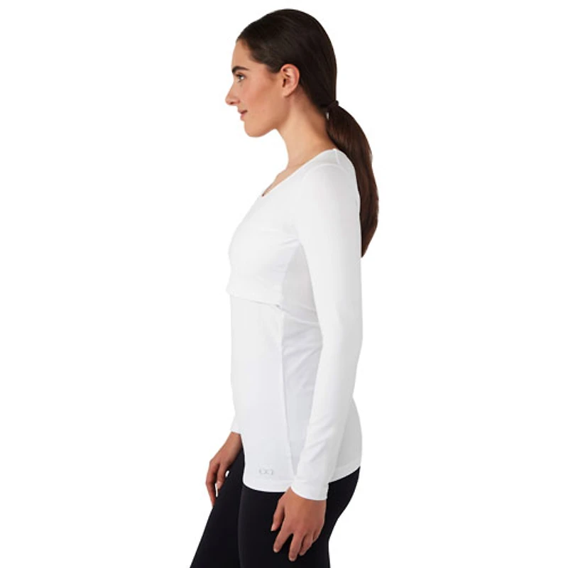 Modern Eternity Charlotte long Sleeve Nursing and Maternity Top - X-Large - White