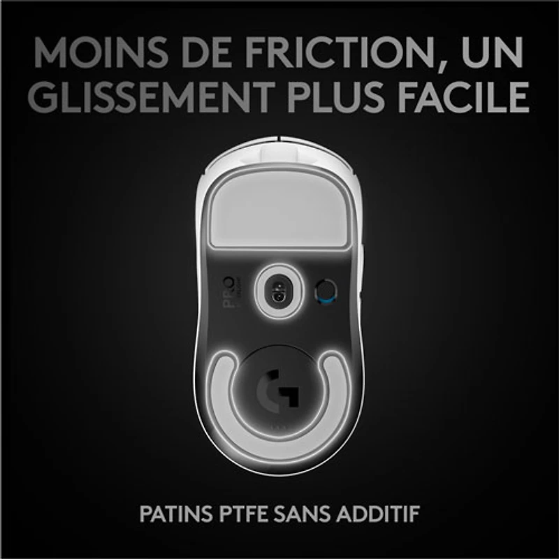 Souris de jeu optique sans fil à capteur HERO 25600 ppp G Pro X Superlight de Logitech - Blanc