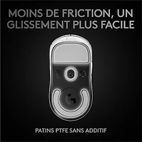 Souris de jeu optique sans fil à capteur HERO 25600 ppp G Pro X Superlight de Logitech - Blanc