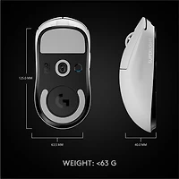 Souris de jeu optique sans fil à capteur HERO 25600 ppp G Pro X Superlight de Logitech - Blanc