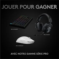 Souris de jeu optique sans fil à capteur HERO 25600 ppp G Pro X Superlight de Logitech - Blanc