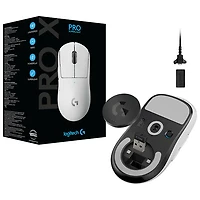 Souris de jeu optique sans fil à capteur HERO 25600 ppp G Pro X Superlight de Logitech - Blanc