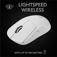 Souris de jeu optique sans fil à capteur HERO 25600 ppp G Pro X Superlight de Logitech - Blanc