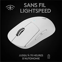 Souris de jeu optique sans fil à capteur HERO 25600 ppp G Pro X Superlight de Logitech - Blanc