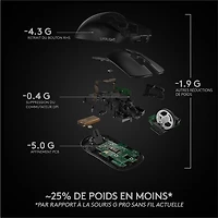 Logitech G Pro X Superlight 25600 DPI Wireless HERO Optical Gaming Mouse - Black