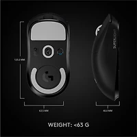 Logitech G Pro X Superlight 25600 DPI Wireless HERO Optical Gaming Mouse - Black