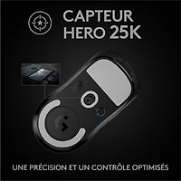 Logitech G Pro X Superlight 25600 DPI Wireless HERO Optical Gaming Mouse - Black