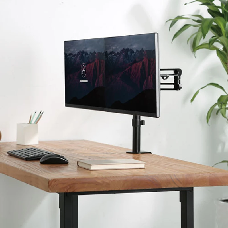 Support de bureau ergonomique à deux bras pour moniteurs de 32 po de StarTech - Noir