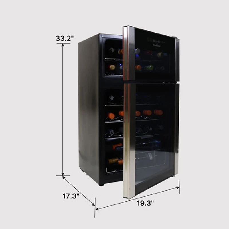Réfrigérateur à vin autonome à deux zones pour 29 bouteilles de Koolatron