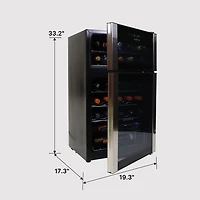 Réfrigérateur à vin autonome à deux zones pour 29 bouteilles de Koolatron