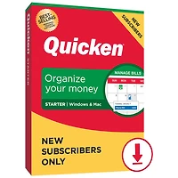 Quicken Starter (PC/Mac) - Nouvel utilisateur - 1 an - Anglais - Téléchargement numérique