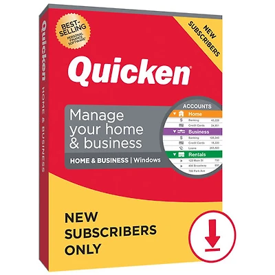 Quicken Home & Business (PC) - Nouvel utilisateur - 1 an - Anglais - Téléchargement numérique