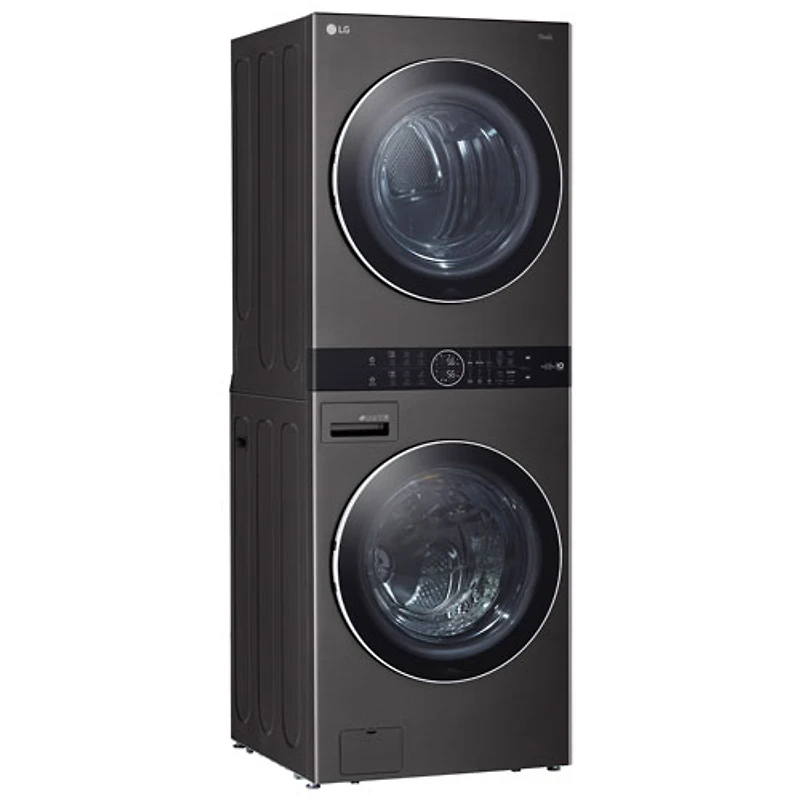 LG WashTower 5.2 Cu. Ft. HE Steam Washer & 7.4 Cu. Ft. Dryer Laundry Centre (WKEX200HBA) - Black Stainless