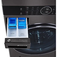 LG WashTower 5.2 Cu. Ft. HE Steam Washer & 7.4 Cu. Ft. Dryer Laundry Centre (WKEX200HBA) - Black Stainless