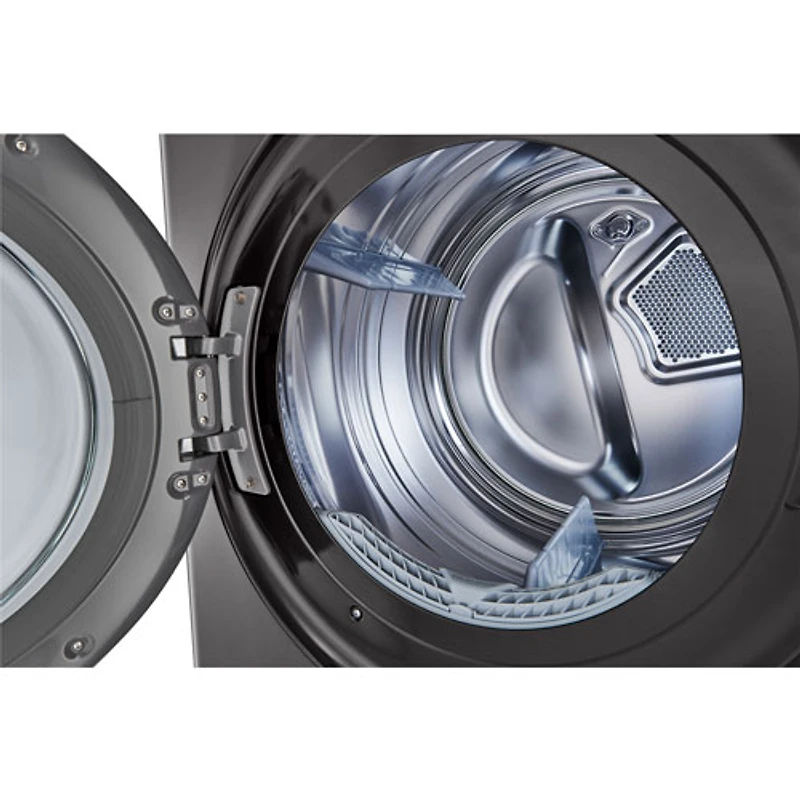 LG WashTower 5.2 Cu. Ft. HE Steam Washer & 7.4 Cu. Ft. Dryer Laundry Centre (WKEX200HBA) - Black Stainless