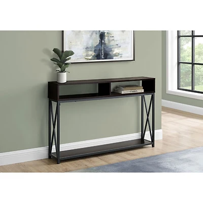 Table d'applique rectangulaire contemporaine avec 3 tablettes de Monarch - Expresso/Noir