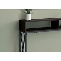 Table d'applique rectangulaire contemporaine avec 3 tablettes de Monarch - Expresso/Noir