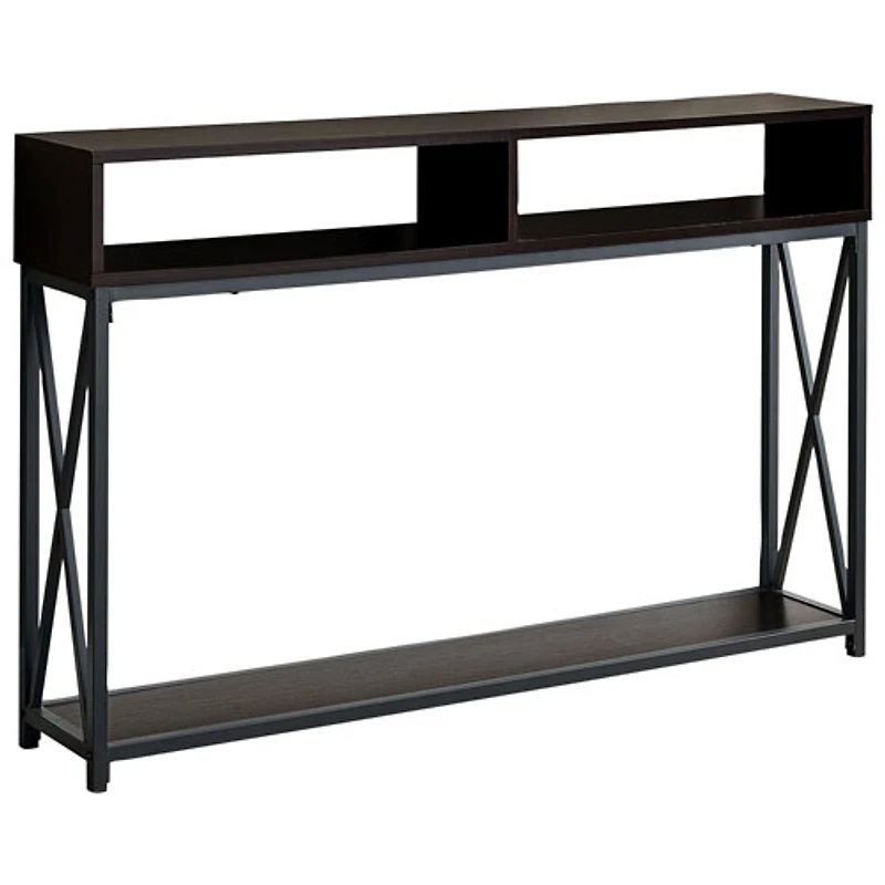 Table d'applique rectangulaire contemporaine avec 3 tablettes de Monarch - Expresso/Noir
