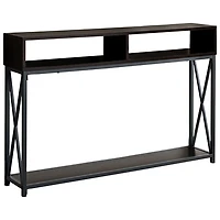 Table d'applique rectangulaire contemporaine avec 3 tablettes de Monarch - Expresso/Noir