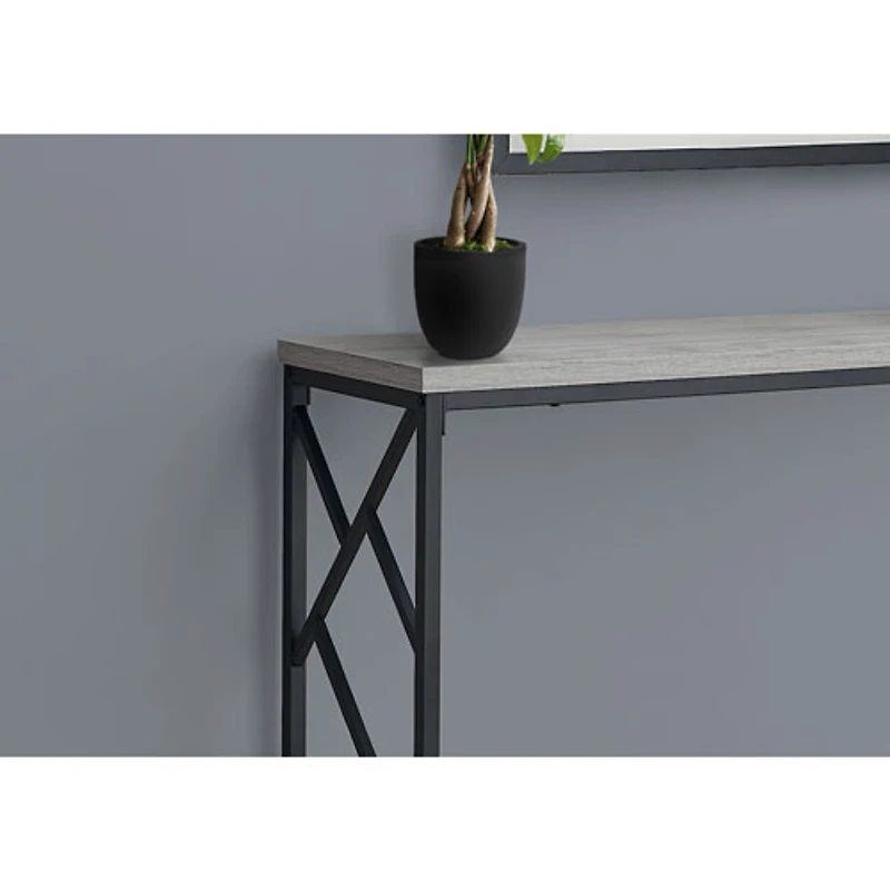 Table d'applique rectangulaire contemporaine de Monarch - Gris/Noir